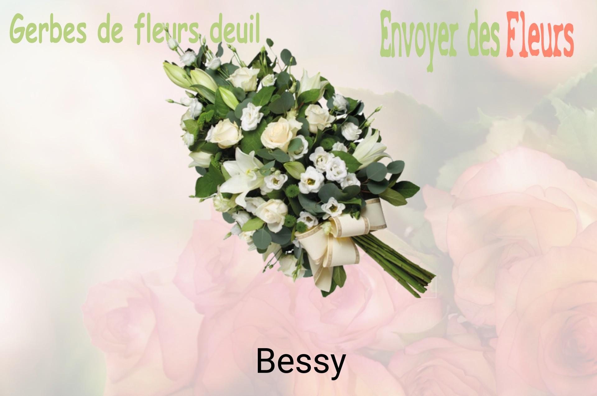 Gerbe de fleurs de deuil livrée à Bessy